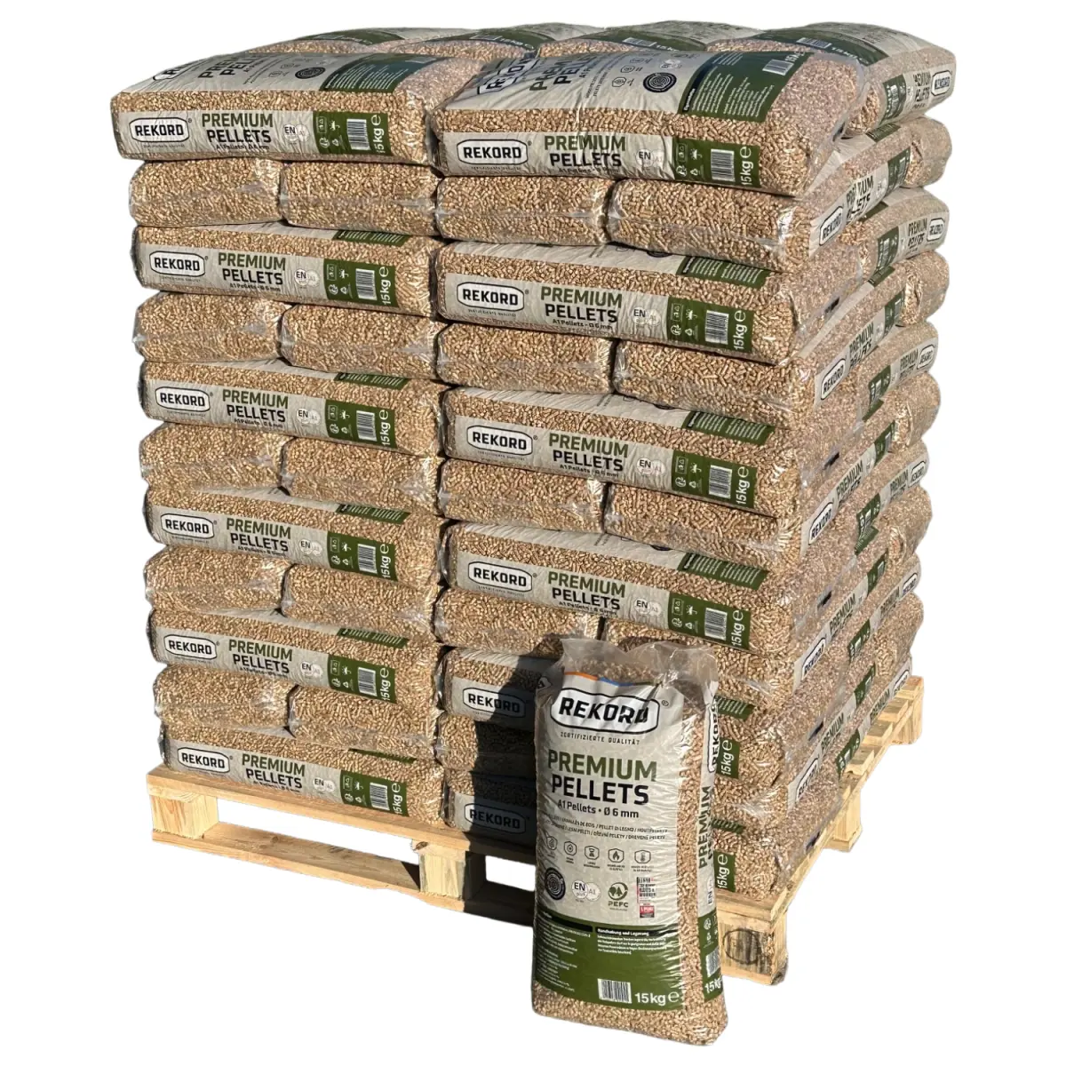REKORD Premium Houtpellets A1 ENplus - pallet 990 kg