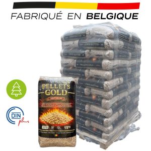 Pallet met Gold Premium pellets geleverd