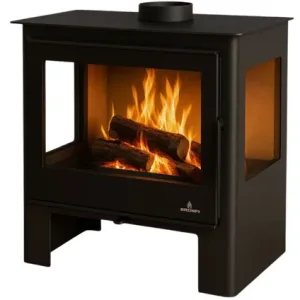 Bronpi - Houtkachel Met 3 Zijden - Loreto - Zwart - 800 X 620 X 423 Mm - 10 Kw